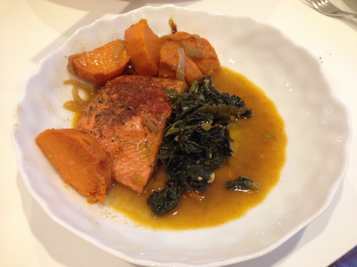 Salmon with cinamon sweet potatoes