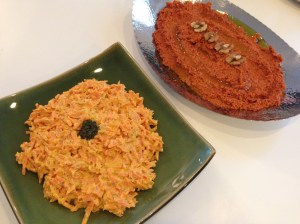 2 divine spreads – Carrot, dill and yogurt and Muhammara