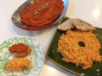 2 divine speads: Carrot with yogurt and dill and Muhammara