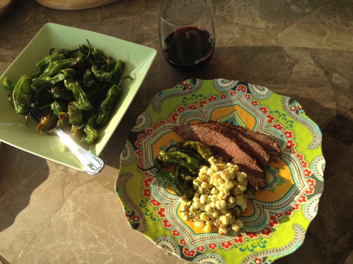 Grilled Corn Salad with Avocado and Sour Cream Dressing