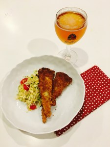 Lemon-Dill Panko Breaded Cod With Green Cabbage-Mint Salad